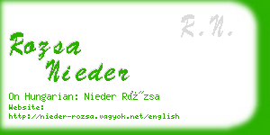 rozsa nieder business card